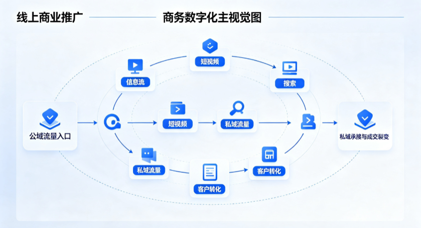 廊坊线上商业推广怎么做？全域流量闭环搭建与低成本转化实战指南